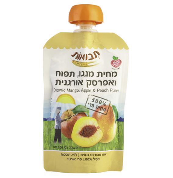 מחית מנגו תפוח אפרסק אורגני 100גרם (6)